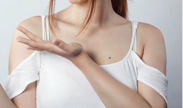 乳房下长痣的女人图片